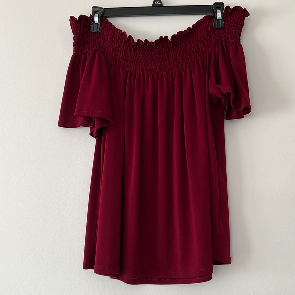 BP (Nordstrom) Maroon Red Off the Shoulders Top (L)
